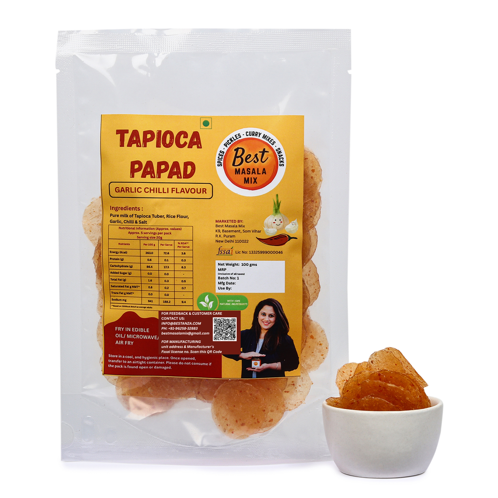 Garlic Chilli Tapioca Papad