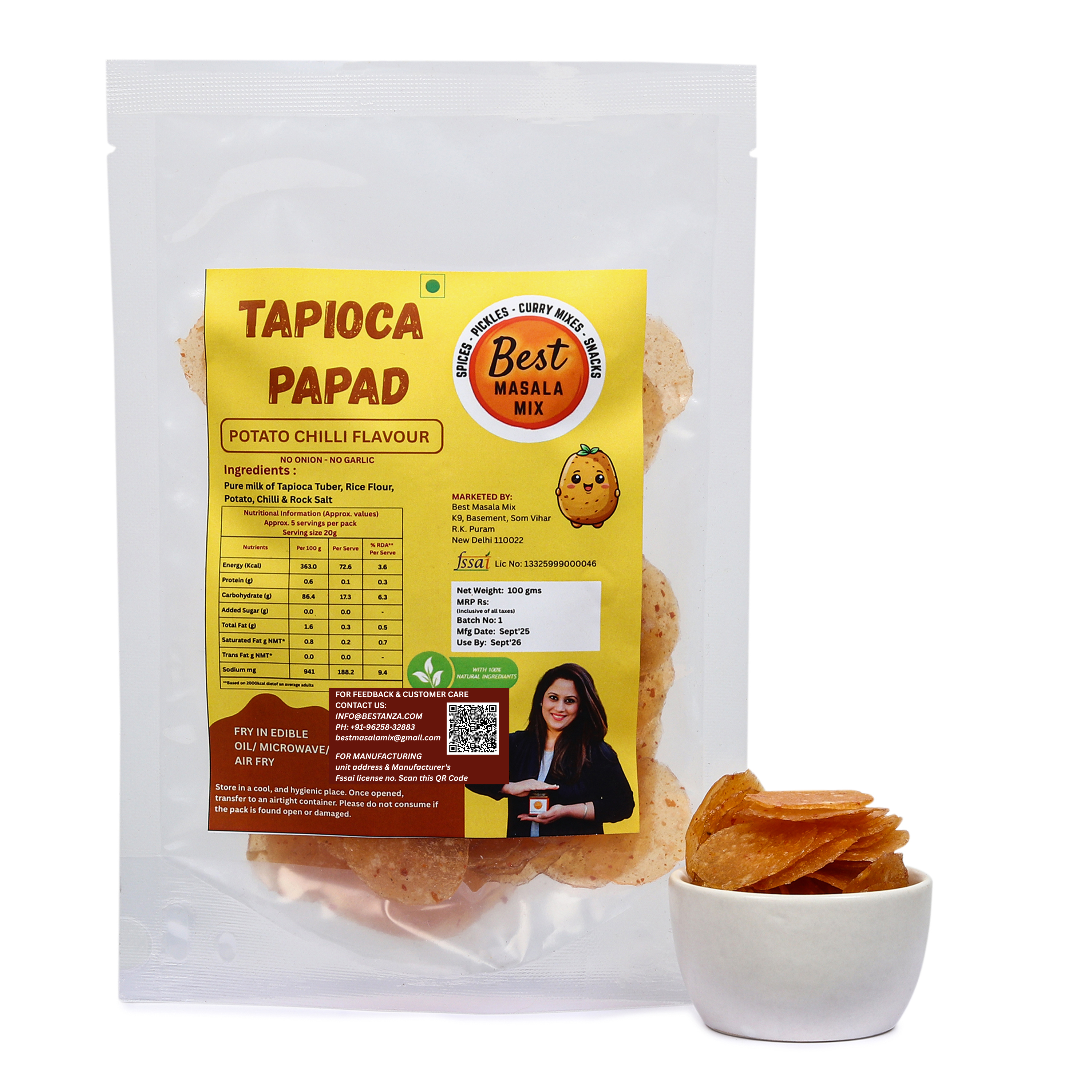 Potato Chilli Tapioca Papad